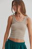 Zoey Mineral Wash Seamless Tank Top // Mocha