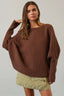 Dolman Sleeve Oversized Sweater // Chocolate Brown