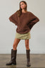 Dolman Sleeve Oversized Sweater // Chocolate Brown