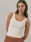 Zoey Mineral Wash Seamless Tank Top // Cream