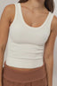 Zoey Mineral Wash Seamless Tank Top // Cream