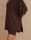 Olivia Oversized Tee and Biker Shorts Set // Chocolate