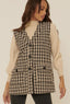 Gigi Tweed Plaid Button Up Vest