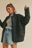 Heartland Oversized Quilted Jacket // Washed Black