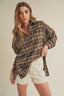 Emilia Pullover Plaid Shirt // Brown