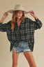 Emilia Pullover Plaid Shirt // Black