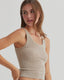 Zoey Mineral Wash Seamless Tank Top // Mocha