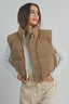 Corduroy Puffer Vest // Tan